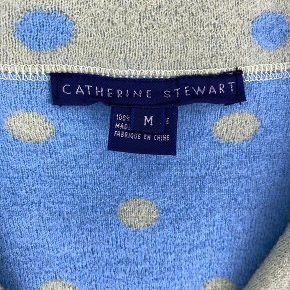 Catherine Stewart 100% Wool Polka Dot Cardigan Jacket M - Picture 9 of 12